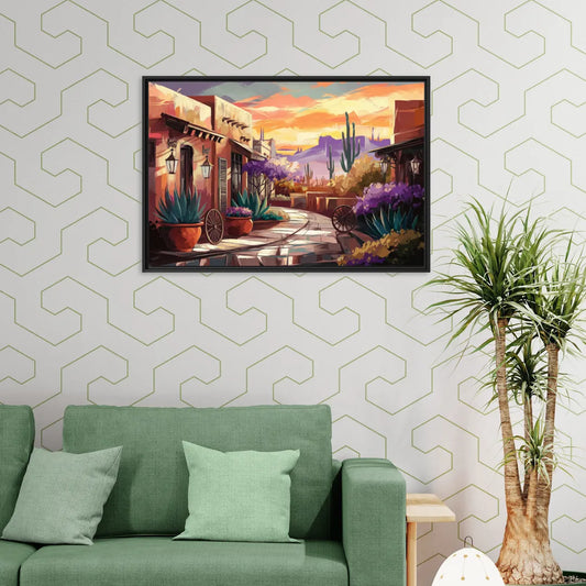 Scottsdale Old Town Charm - Living Room Black Frame Canvas
