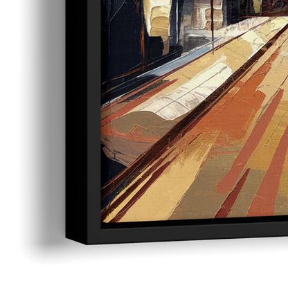 Philadelphia Market Street - Close-Up Black Frame Canvas
