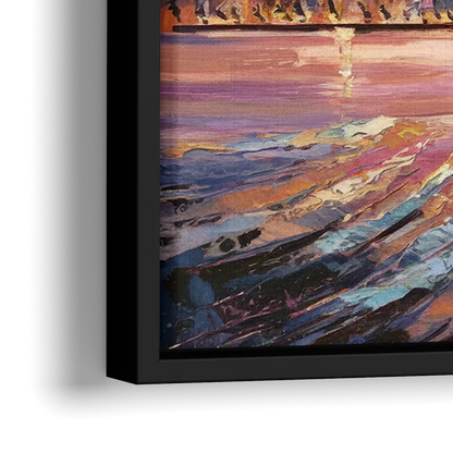 San Francisco Cityscape At Dawn - Close-Up Black Frame Canvas