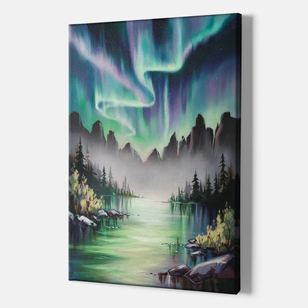 Aurora Borealis Landscape - Canvas Wall Art Indoor