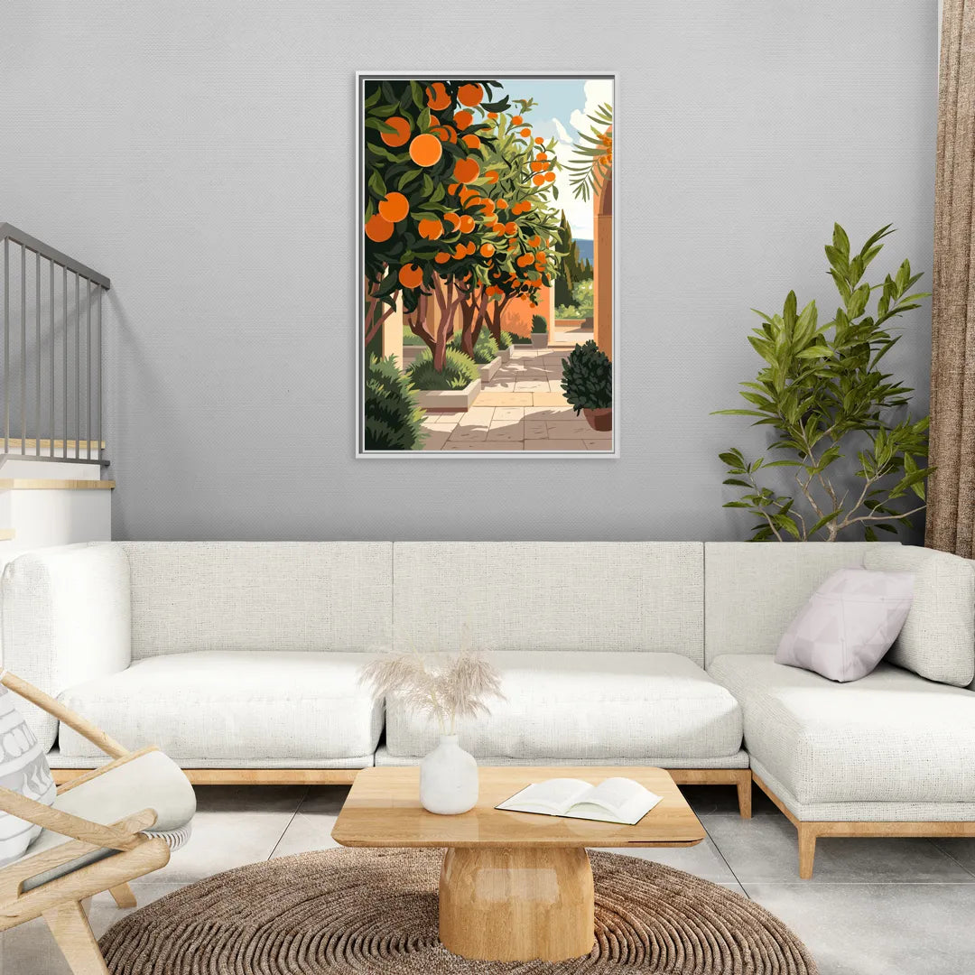 Orlando Citrus Grove Design - Living Room White Frame Canvas