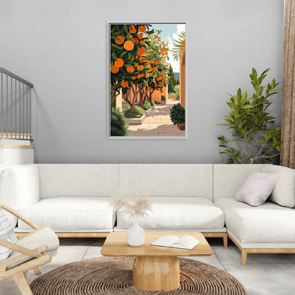 Orlando Citrus Grove Design - Living Room White Frame Canvas