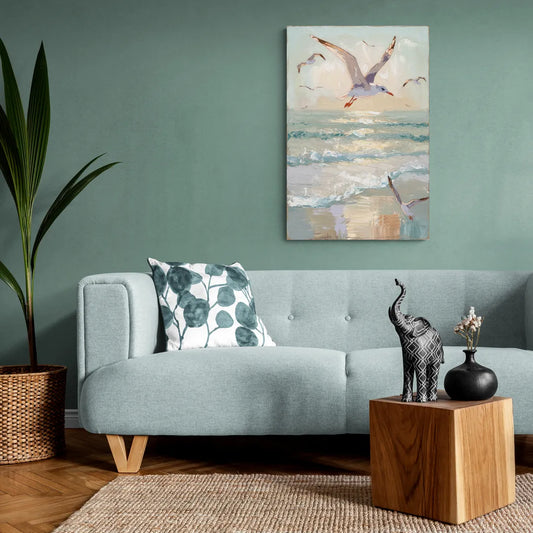 Galveston Seagulls in Flight - Canvas Wall Art Living Room
