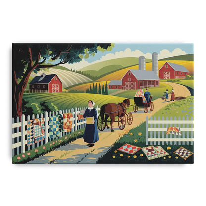 Lancaster Amish Farmlands Experience - Canvas Wall Art