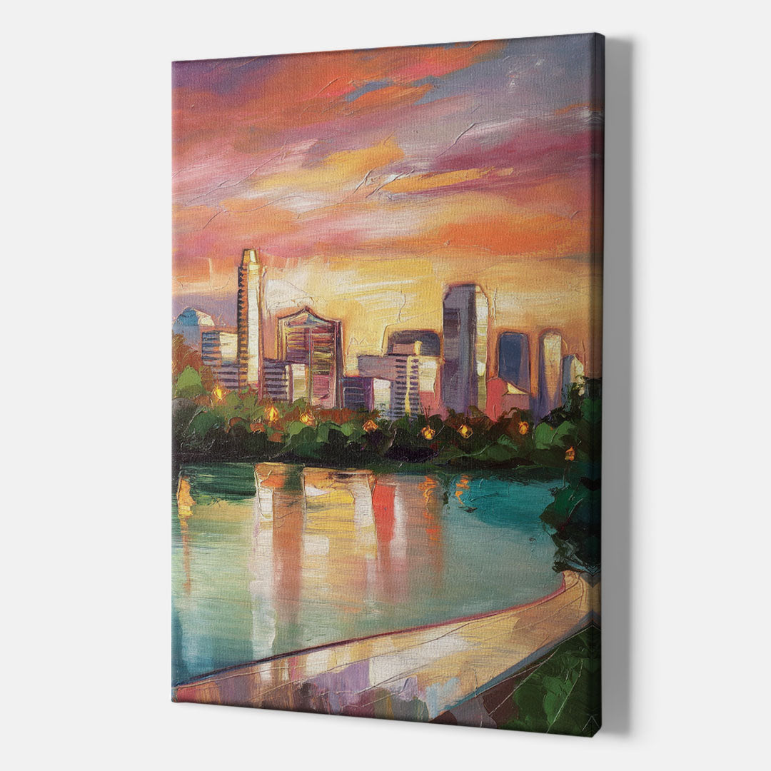 Austin Enchanting Cityscape - Canvas Wall Art Indoor
