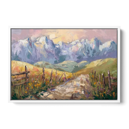 Bozeman Mountain Views - White Frame Canvas