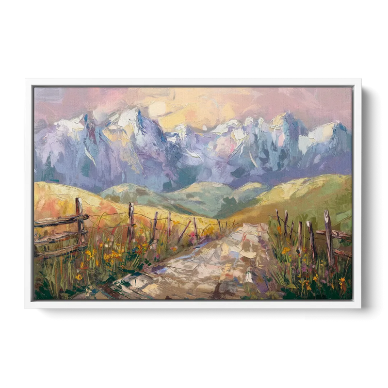 Bozeman Mountain Views - White Frame Canvas