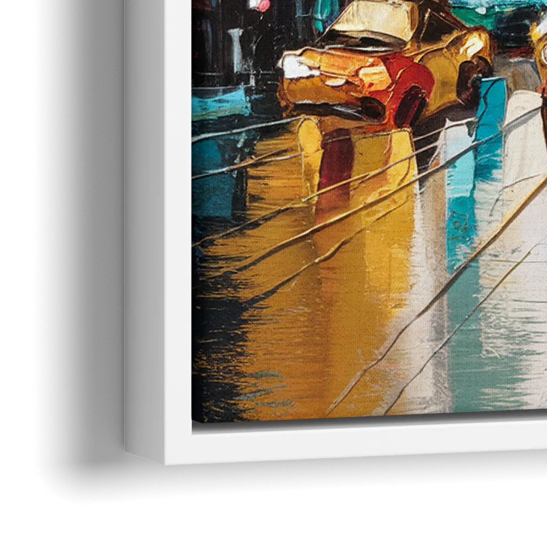 New York City Urban Landscape - Close-Up White Frame Canvas