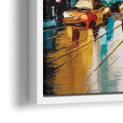 New York City Urban Landscape - Close-Up White Frame Canvas