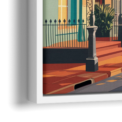 New Orleans Historic Architecture - Close-Up White Frame Canvas