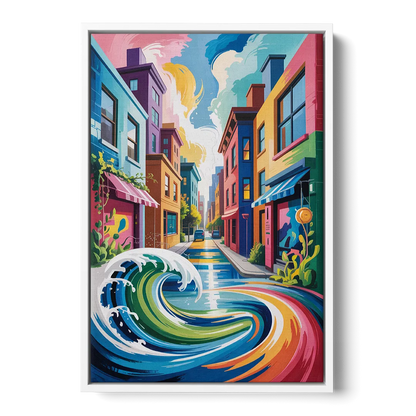 Graffiti Alley Urban - White Frame Canvas