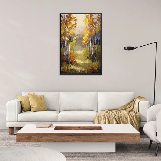 Breckenridge Aspen Forest Autumn - Living Room Black Frame Canvas