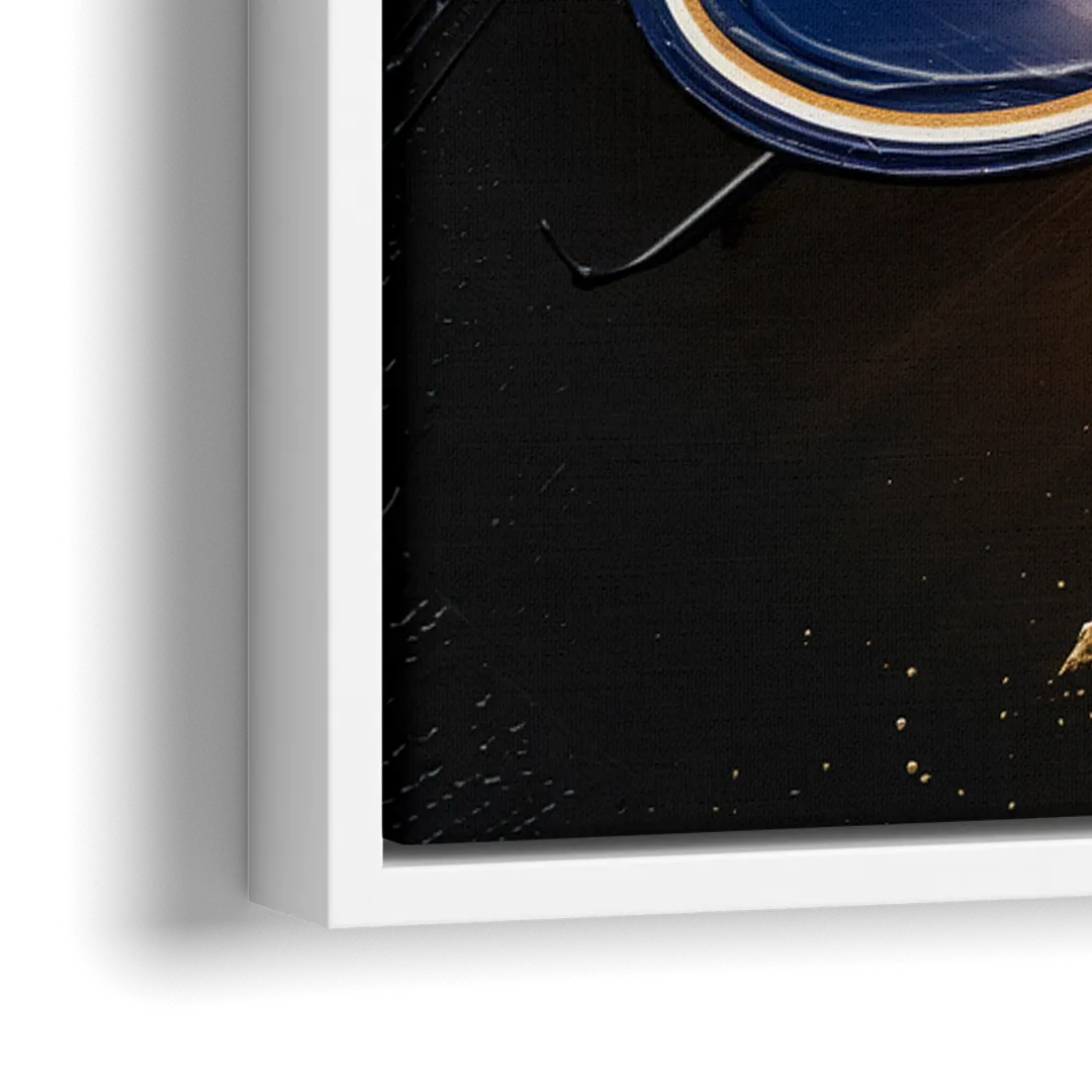 St. Louis Blues Hockey Theme - Close-Up White Frame Canvas