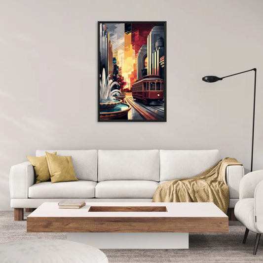 Kansas City Cultural Icons - Living Room Black Frame Canvas