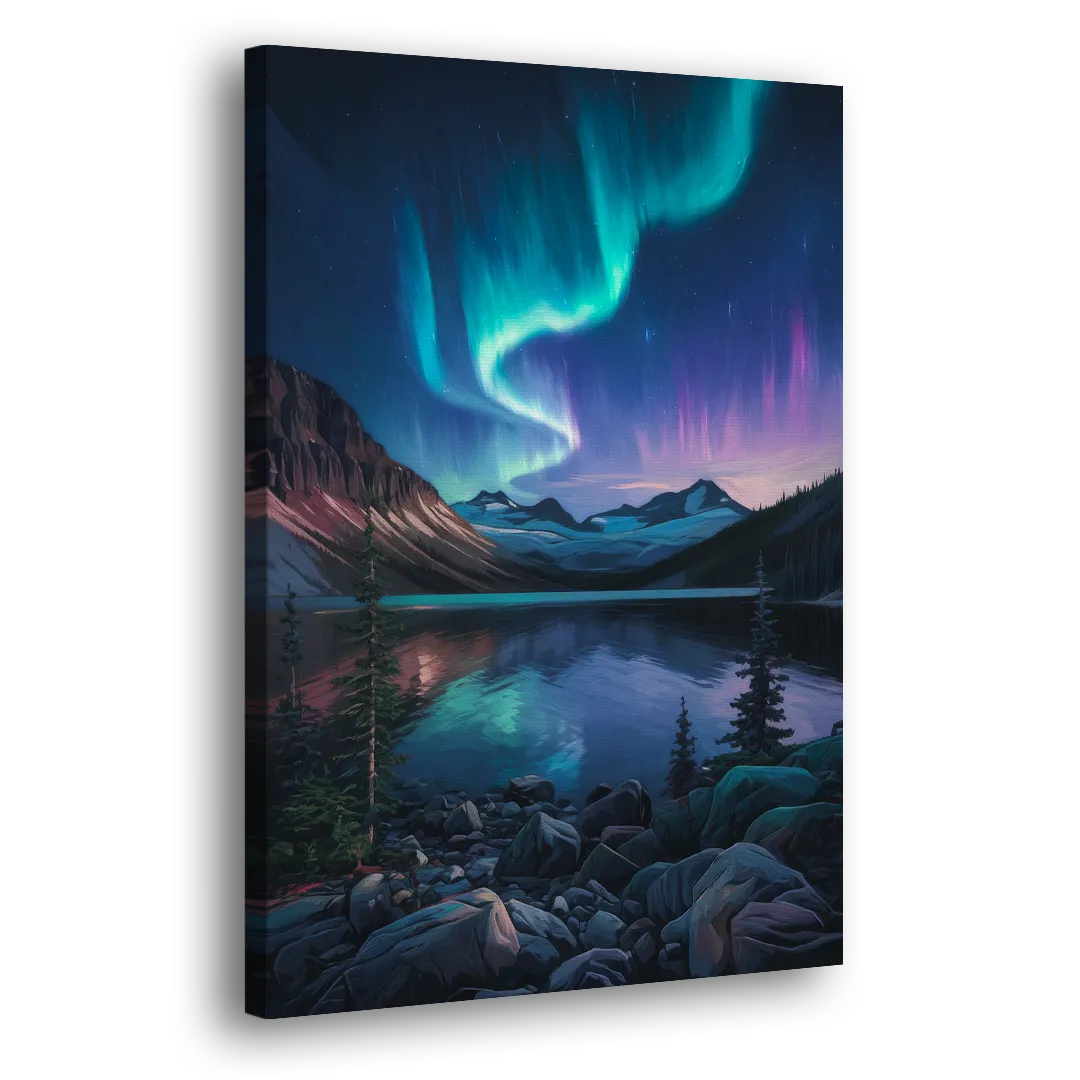 Aurora Northern Lights - Canvas Print Art Sides