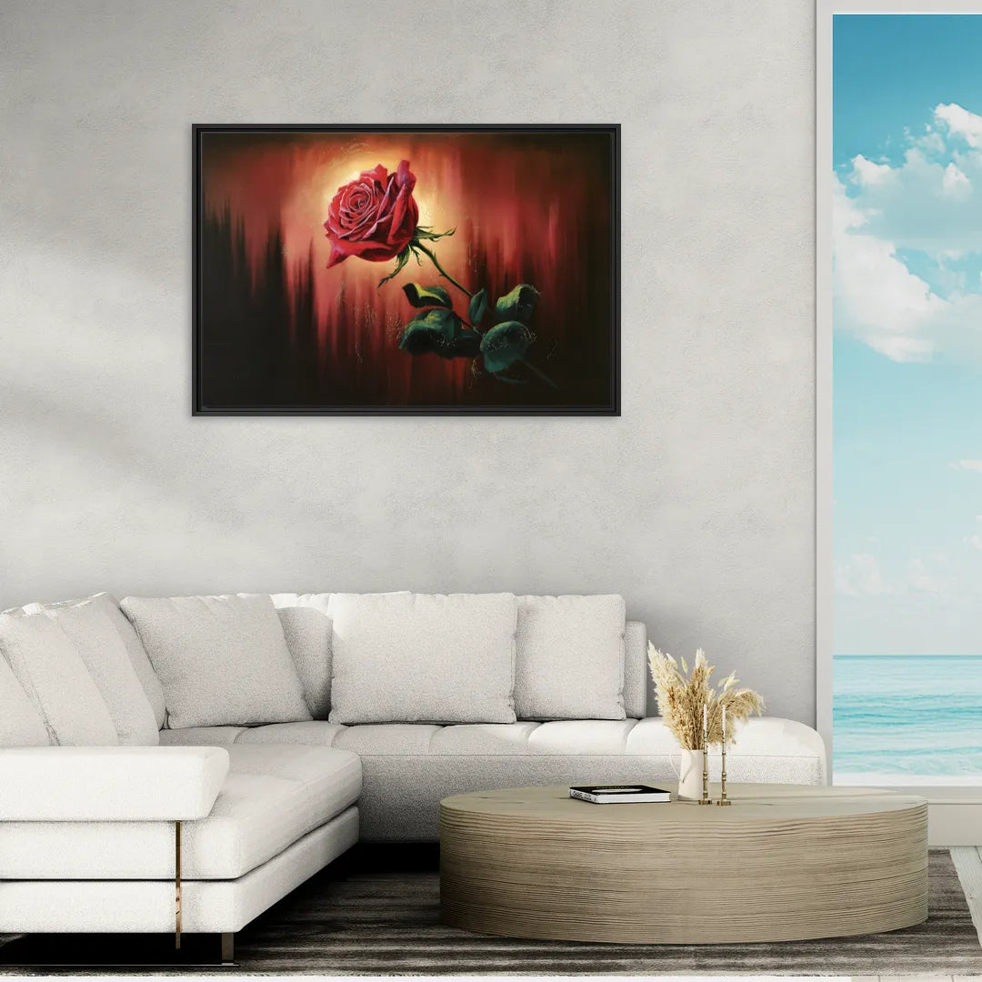 Lancaster Red Rose City Heritage - Living Room Black Frame Canvas