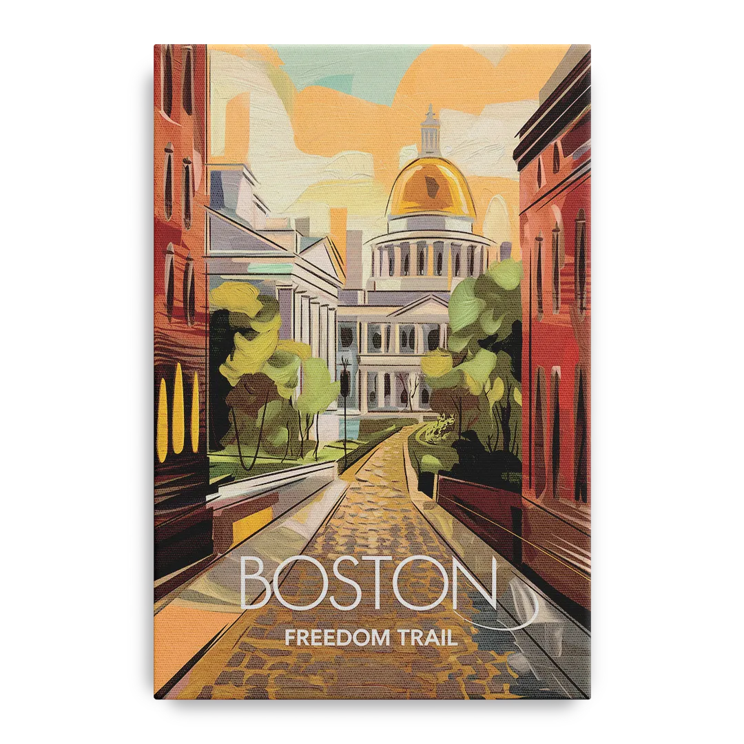 Boston Freedom Trail Highlights - Canvas Wall Art