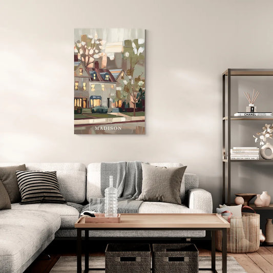 Madison Neighborhood Charm - Canvas Wall Art Living Room