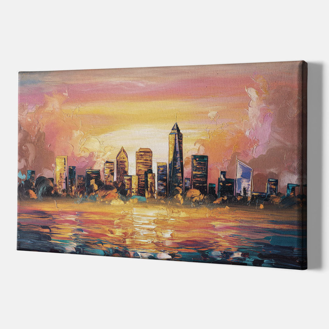 Salem Skyline Sunset - Canvas Wall Art Indoor