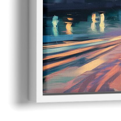 Tampa Riverwalk Evening Glow - Close-Up White Frame Canvas