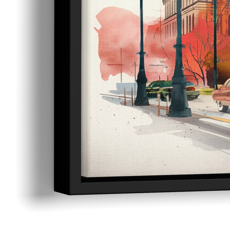 Buffalo Historic Downtown - Close-Up Black Frame Canvas