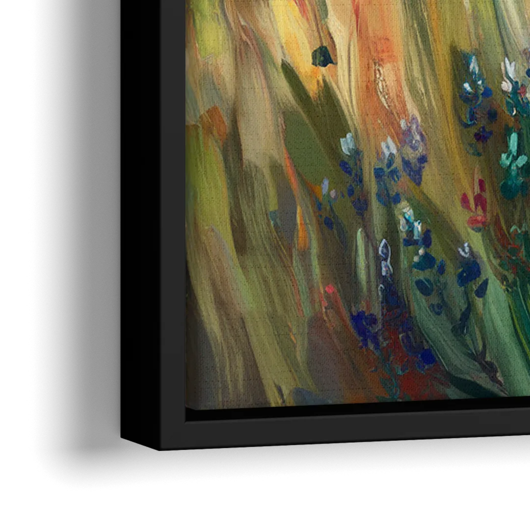 Austin Texas Hill Country Landscape - Close-Up Black Frame Canvas