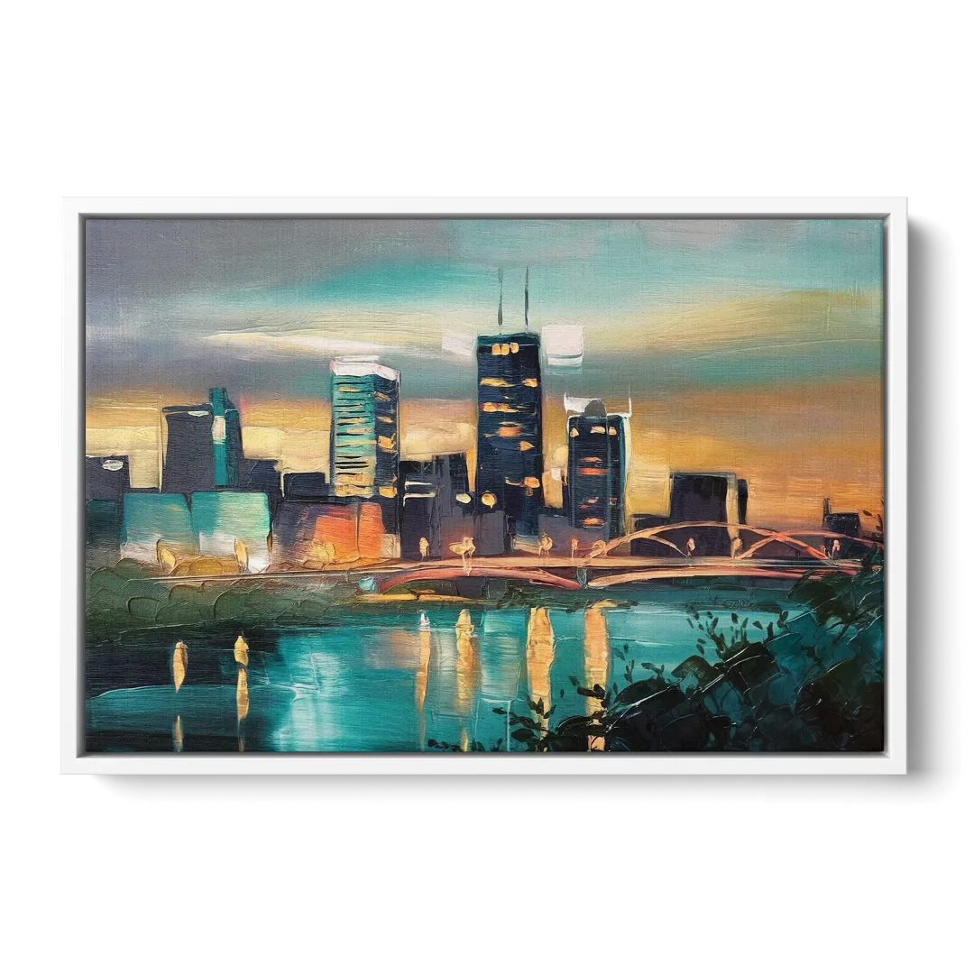 Des Moines Urban Charm - White Frame Canvas