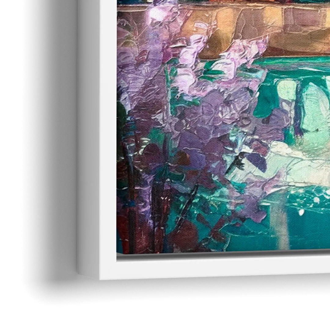 Spokane Downtown Charm - Close-Up White Frame Canvas