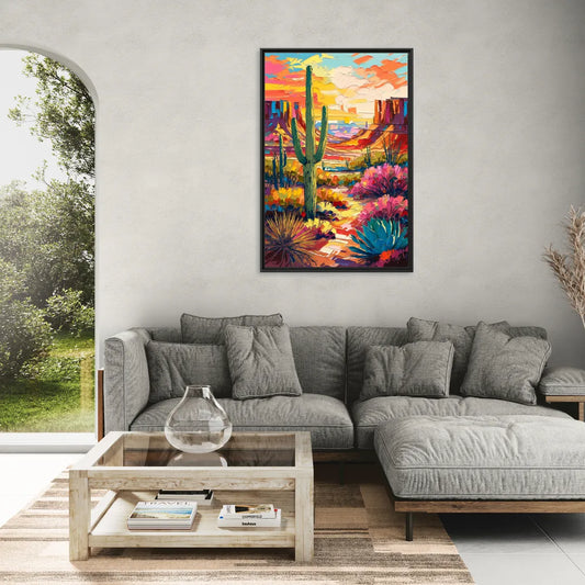 Chandler Vibrant Southwest - Living Room Black Frame Canvas