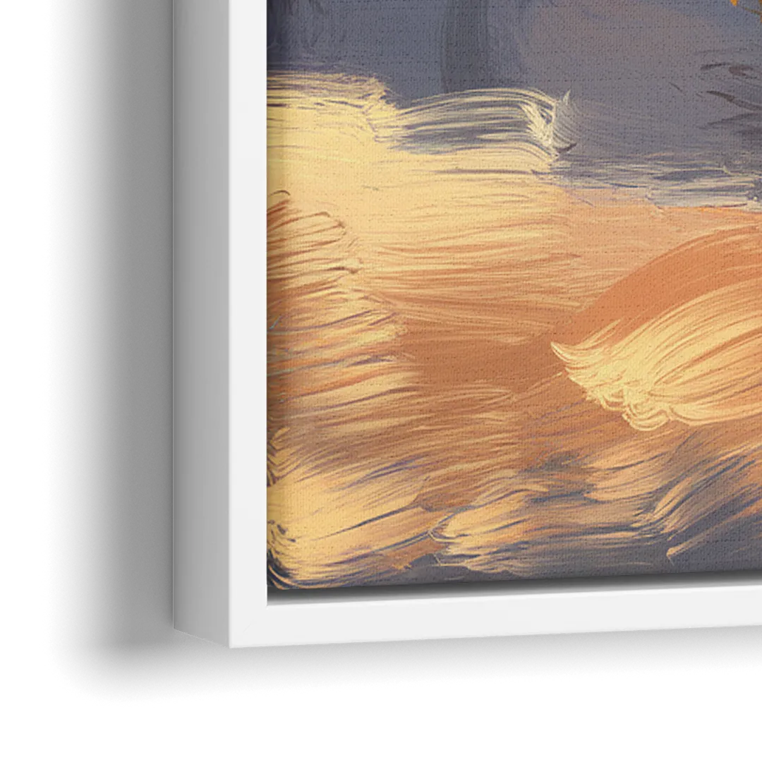 Lake Placid Scenic Reflections - Close-Up White Frame Canvas