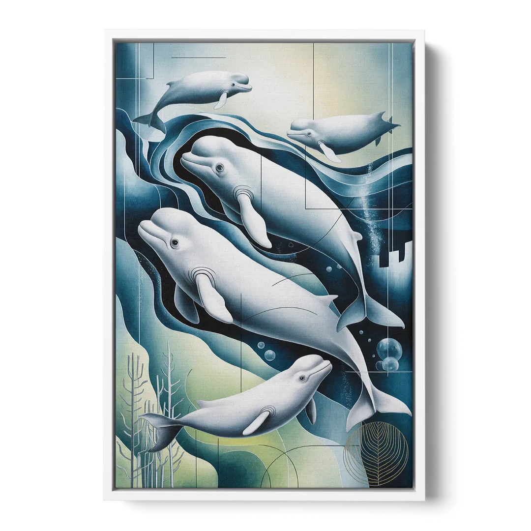 Beluga Waters - White Frame Canvas