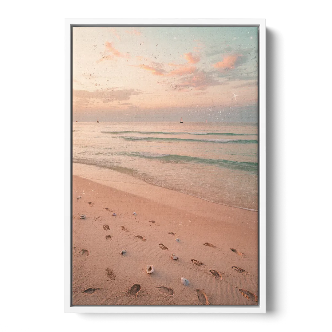 St. Petersburg Beachfront Serenity - White Frame Canvas