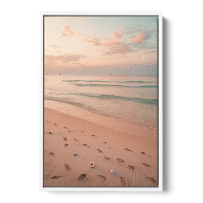 St. Petersburg Beachfront Serenity - White Frame Canvas