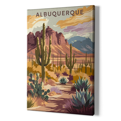 Albuquerque Desert Landscape - Canvas Print Art Sides