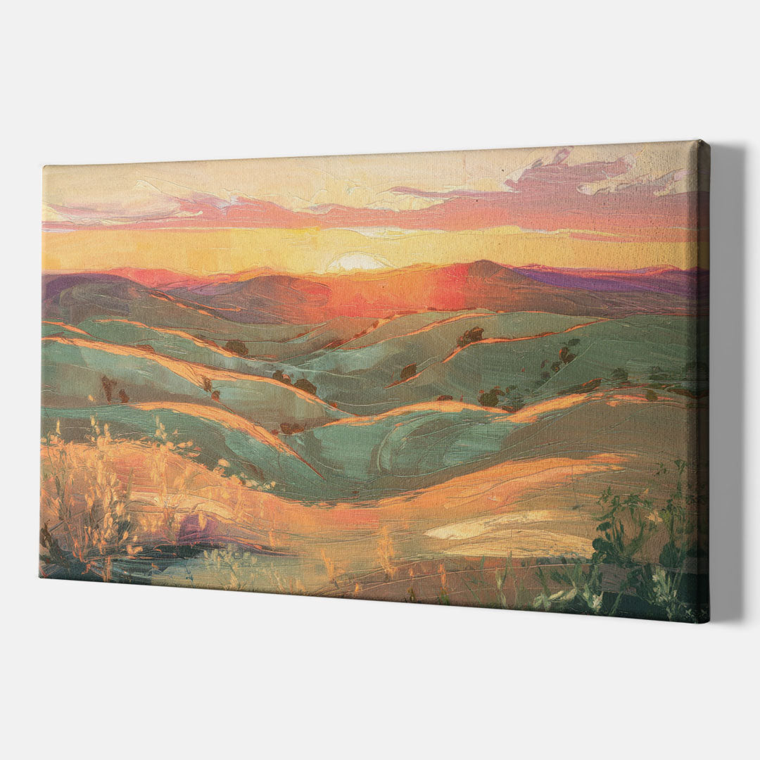 Bisbee Sunset Over Hills - Canvas Wall Art Indoor
