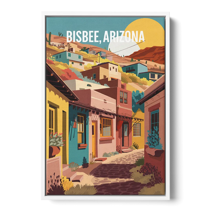 Bisbee Artistic Alleyways - White Frame Canvas