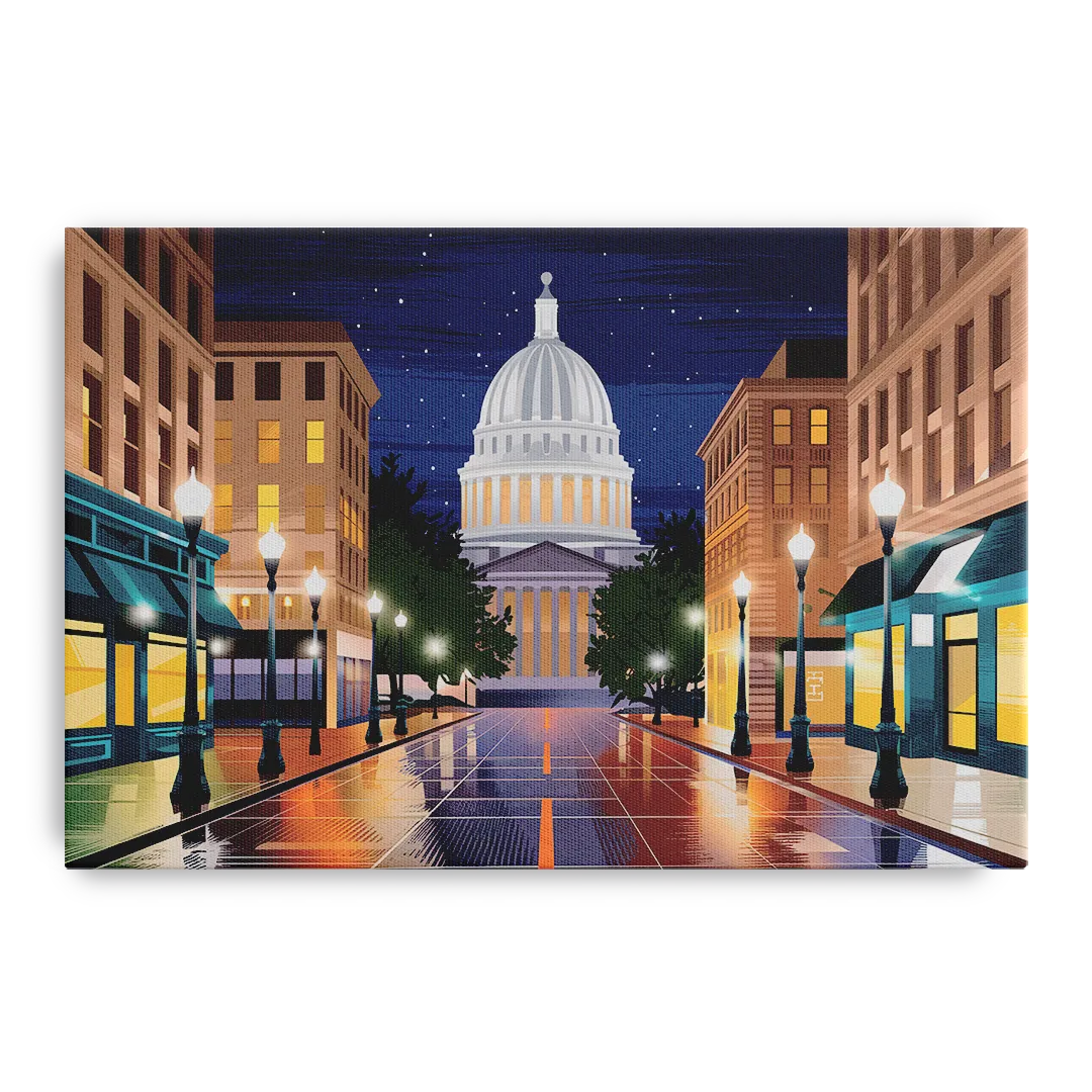 Madison Capitol Square Nights - Canvas Wall Art