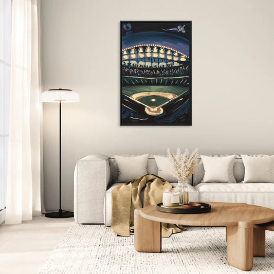 Milwaukee Brewers Celebration - Living Room Black Frame Canvas