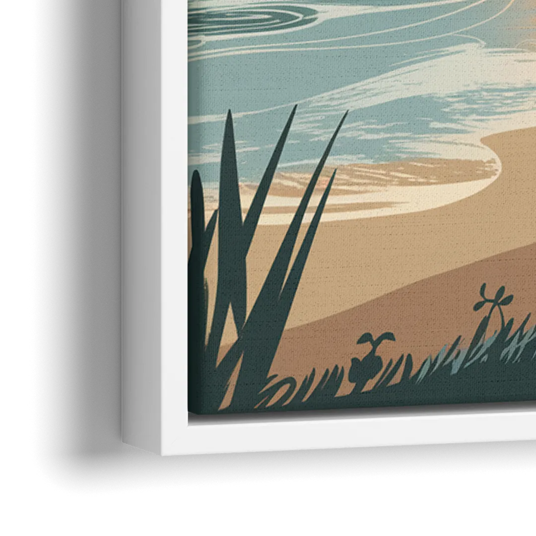 Huntington Beach Pacific Coast - Close-Up White Frame Canvas