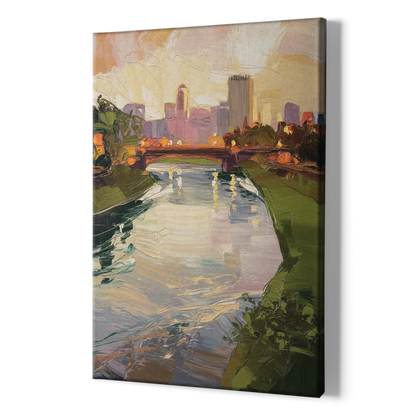 Rochester Genesee River View - Canvas Print Art Sides