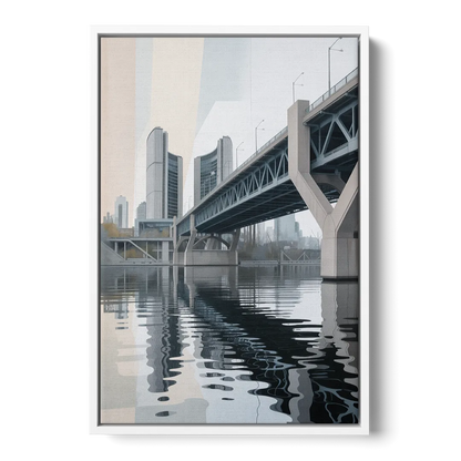 Toronto Cherry Street Bridge - White Frame Canvas
