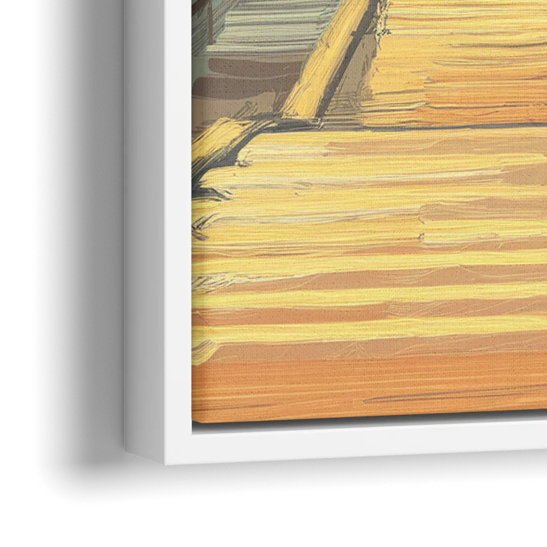 Philadelphia Art Museum Steps - Close-Up White Frame Canvas