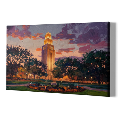 Austin Ut Tower Glow - Canvas Print Art Sides