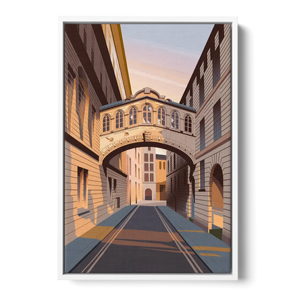 Oxford Bridge of Sighs - White Frame Canvas