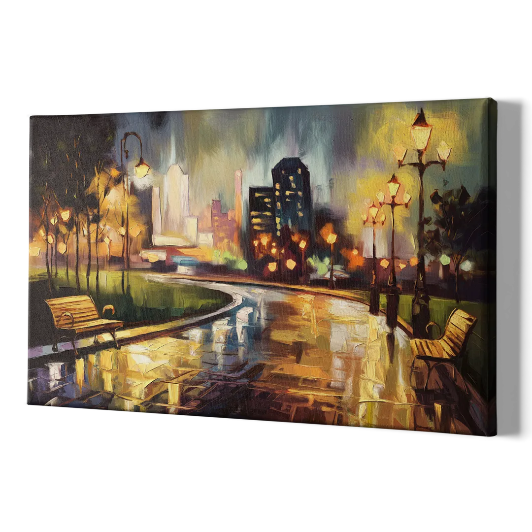 Tulsa Night Lights - Canvas Print Art Sides