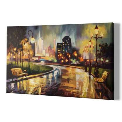 Tulsa Night Lights - Canvas Print Art Sides