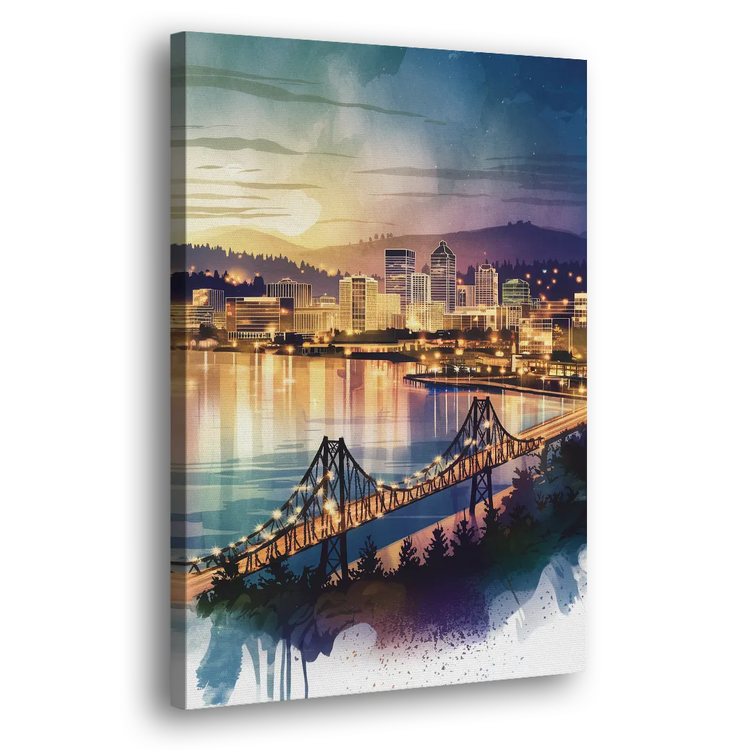 Tacoma Skyline View - Canvas Print Art Sides
