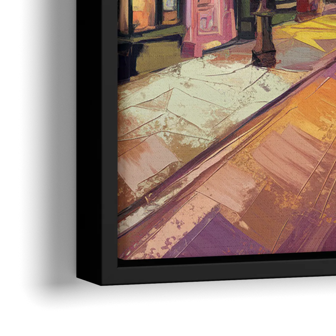 Burlington Historic Downtown - Close-Up Black Frame Canvas