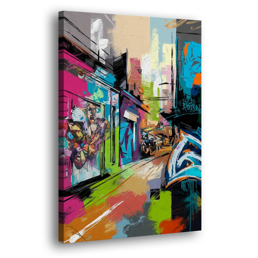 Houston Graffiti Streets - Canvas Print Art Sides