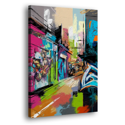Houston Graffiti Streets - Canvas Print Art Sides